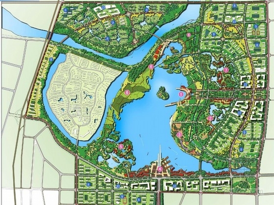 公园概念性方案资料下载-[湖南]滨水现代生态公园及周边控制区域概念性规划方案设计