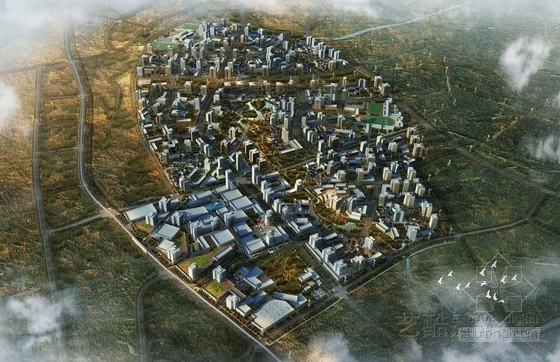 [重庆]某地块组团开发规划设计方案-鸟瞰