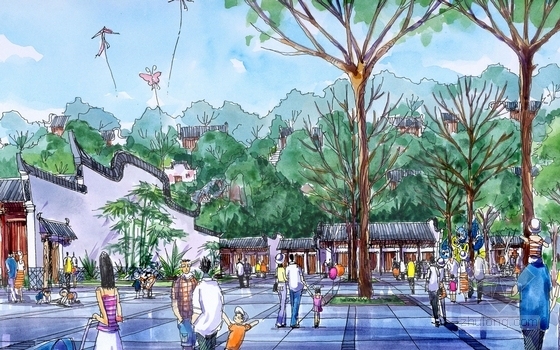 [福州]历史文化古城街区改造景观规划方案-景观效果图