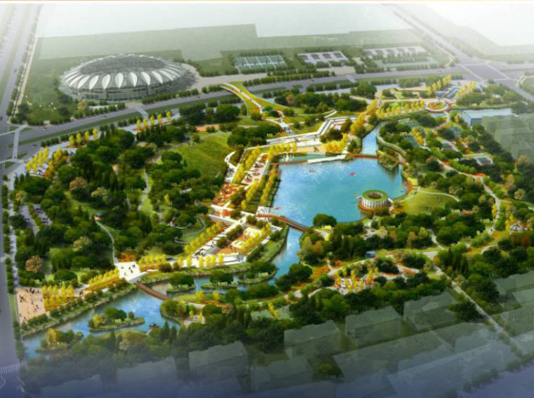 [吉林]哈尔滨市群力新区东区体育公园景观设计文本（PPT+44页）