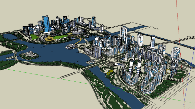 滨海城市规划SU模型-微信截图_20181026183914