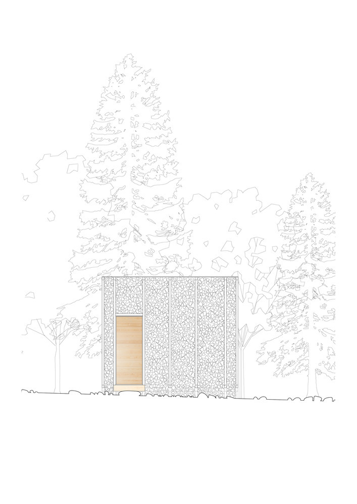 法国木堆积木小屋-west_facade