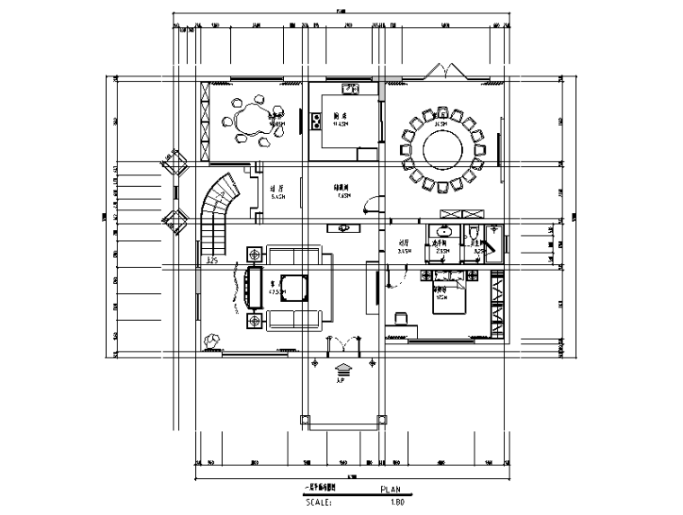 别墅设计吊顶资料下载-新中式风格三层别墅设计施工图（附效果图）