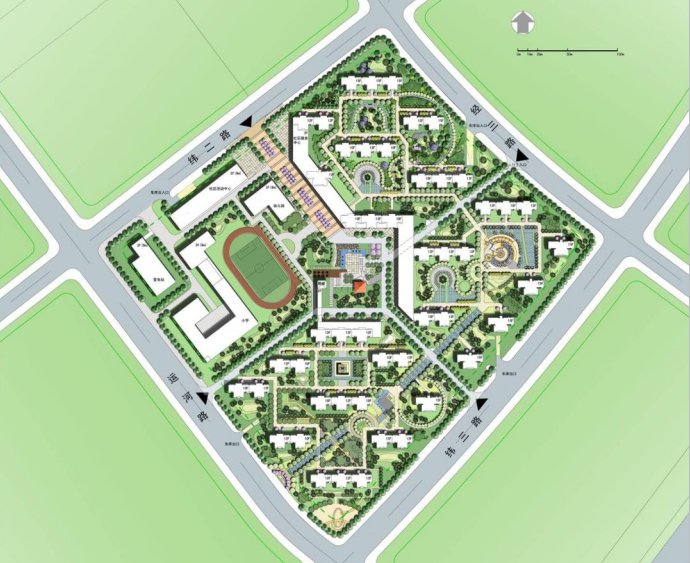 某生态城滨海家园住宅小区规划方案设计文本-总平面图