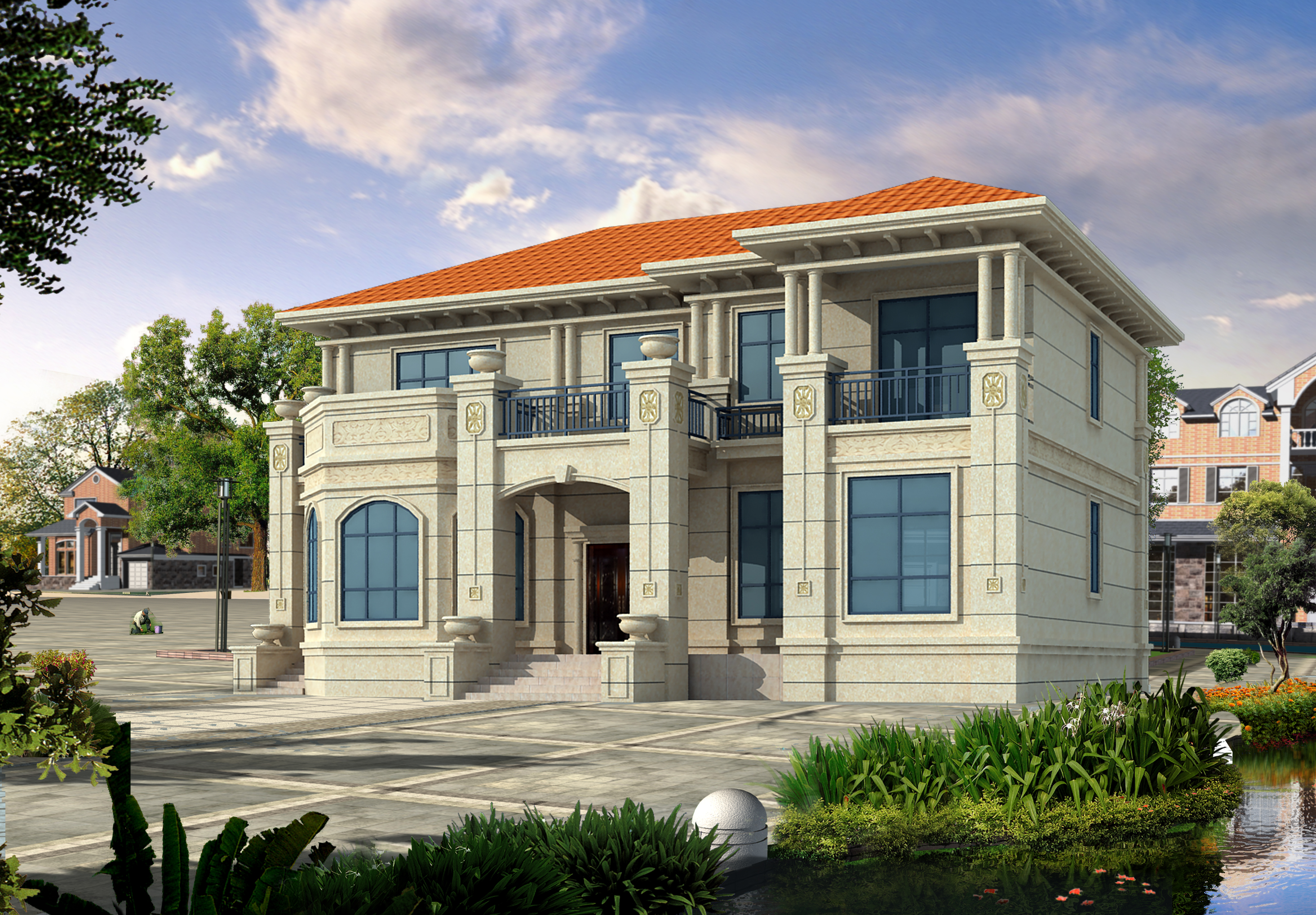 几十套农村自建房设计图纸,房屋设计图,别墅效果图与建成实景-建筑