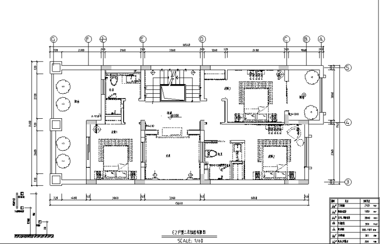 欧式风格三层联排别墅设计施工图（附效果图+模型）-二层插座布置图