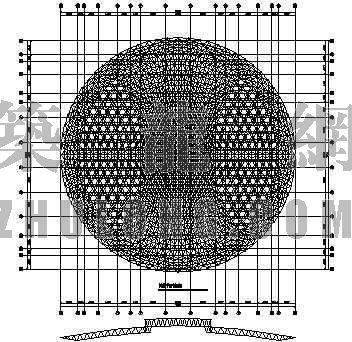 体育馆设计结构图网壳结构资料下载-某体育馆网壳结构图