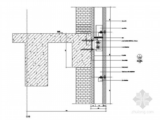 石材幕墙干挂节点图- 