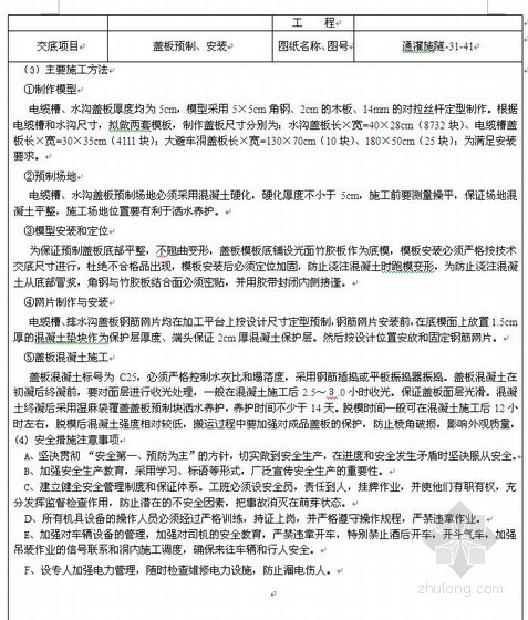 铁路水沟电缆槽施工交底资料下载-通灌铁路某隧道水沟、电缆槽盖板预制、安装施工技术交底