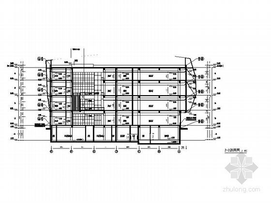 [内蒙古]四层超现代市级博物馆及档案馆建筑施工图-四层超现代市级博物馆及档案馆剖面图