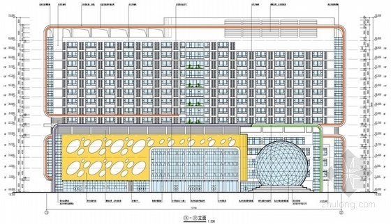 [广州]医疗中心建筑设计方案文本-医疗中心立面图