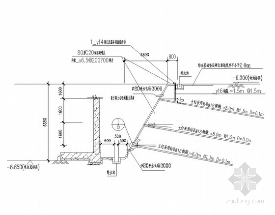 植筋大样资料下载-[安徽]深基坑土钉墙支护及管井降水施工图