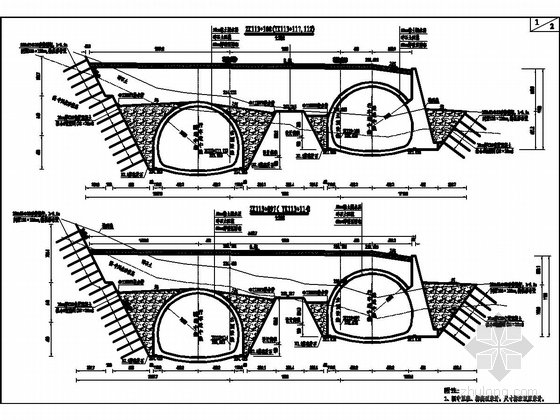 公路复合式衬砌隧道施工图设计（中交）-洞口开挖防护设计图