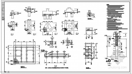 电梯基础详图资料下载-某电梯井及承台节点构造详图
