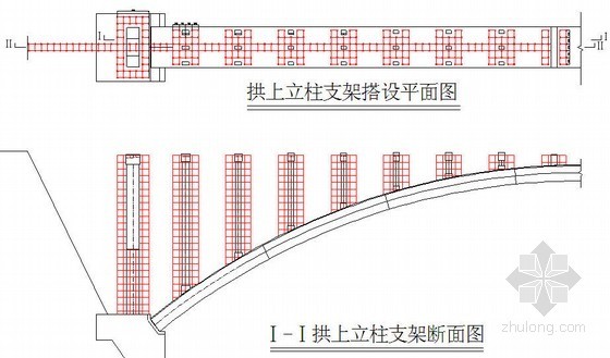 室内施工通道搭设方案资料下载-箱梁拱上钢管支架搭设方案（附计算书 CAD图）