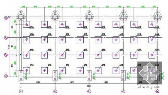 [广东]2015年钢架结构车间建筑安装工程预算书(含图纸)-桩位平面布置图