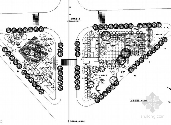 道路节点绿化种植CAD图资料下载-[绍兴]县城道路绿化工程施工图