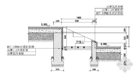 花池剖面图资料下载-花池平面及剖面图