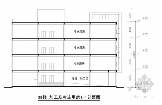 [福建]国际农产品批发市场规划方案文本-国际农产品批发市场剖面图