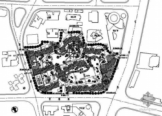 住宅规划总图cad资料下载-某高层住宅小区建筑规划总图