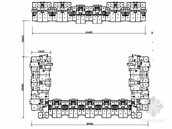 住宅区住宅平面cad图资料下载-某住宅区连板方案图