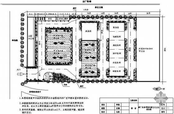 河南工业园区资料下载-[河南]某新建厂景观设计总平面图