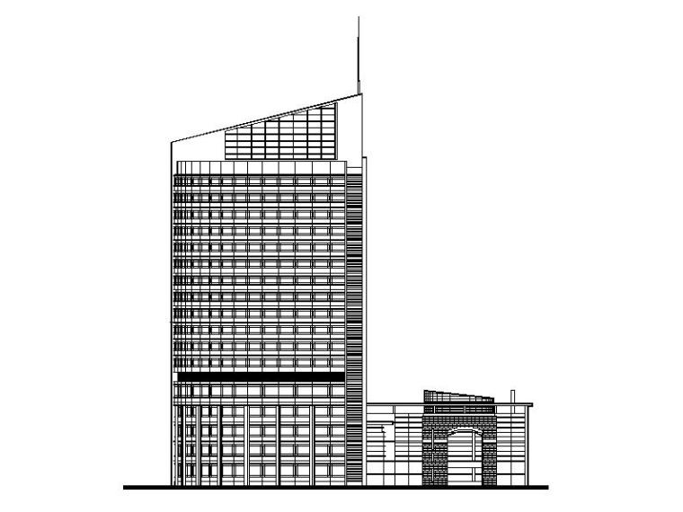 [上海]现代感连廊式三级甲等综合性病房大楼建筑施工图-现代感连廊式三级甲等综合性病房大楼建筑