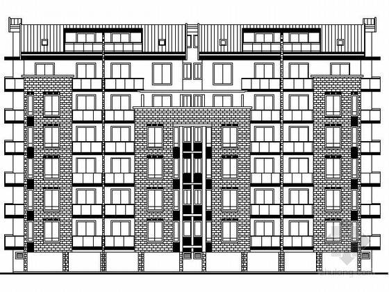 板式楼施工图资料下载-[安徽]某六层板式住宅楼建筑施工图（北梯）