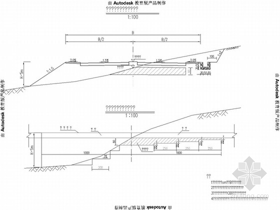 [辽宁]工业园区道路施工图91张(红线宽度20米)-填挖交界处理设计图 