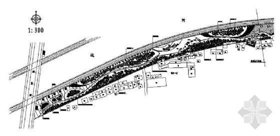 滨河种植设计cad平面图资料下载-滨河景观绿带设计图纸
