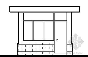 单层建筑预算资料下载-某单层小岗亭建筑方案图