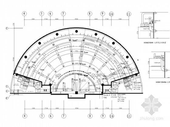 [浙江]多功能展厅空调通风系统设计施工图-二层多功能厅空调吊顶大样图 