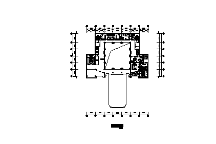 酒店cad2000平面资料下载-某一字型大型酒店建筑平面图