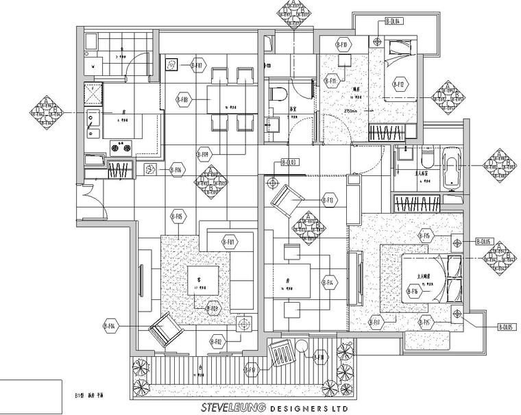 简洁白色风格室内施工图设计（附照片）-平面图