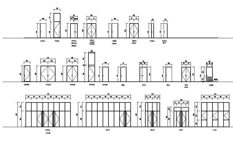 [河南]洛阳师范学院一食堂建筑施工图（CAD）-门窗大样