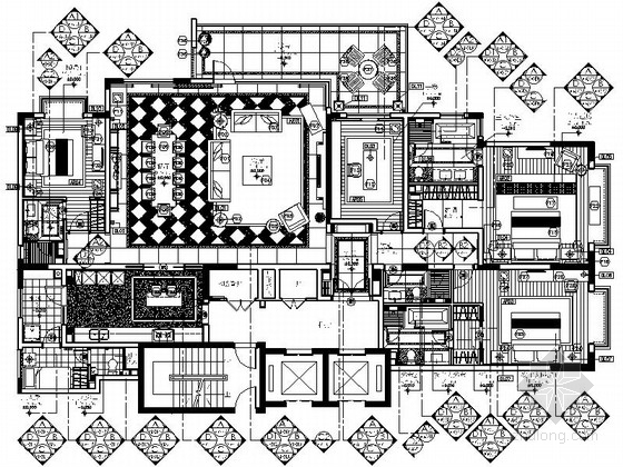 天花检修口大样图资料下载-[北京]某高级住宅小区样板间室内装修施工图（含效果）