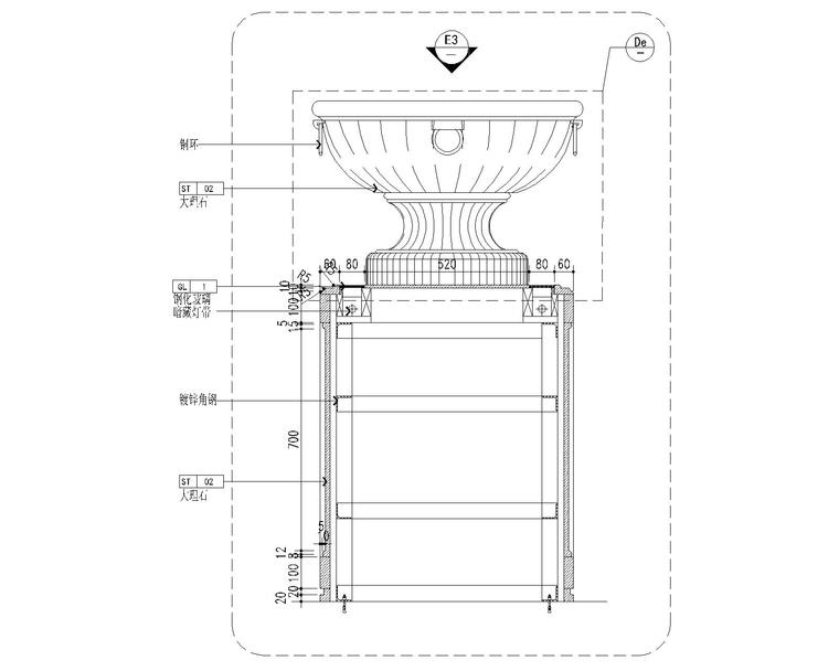 室外庭院水景花盆节点详图-5室外庭院水景花盆节点5