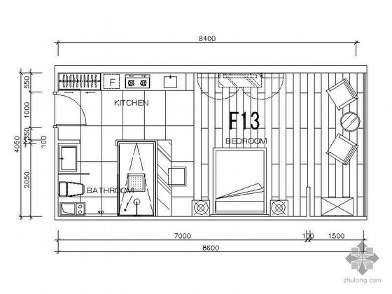 住宅内装cad施工图资料下载-郑州样板房F13户型内装图