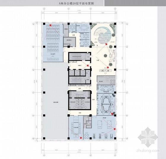 室内经济方案资料下载-[沈阳]商业经济核心区现代风格办公楼装修设计方案