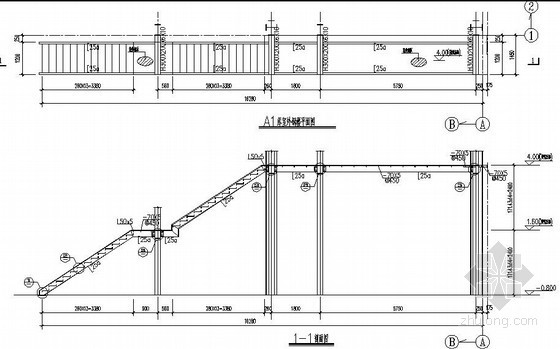 室外管沟构造详图资料下载-室外钢楼梯节点构造详图