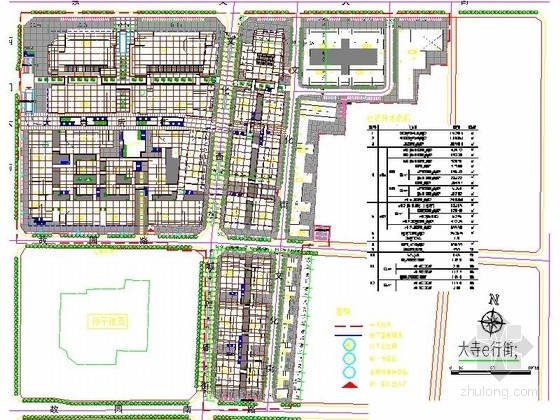 [山东]仿古小镇步行街修建规划设计方案文本（含CAD）-仿古小镇步行街修建规划设计总平面图