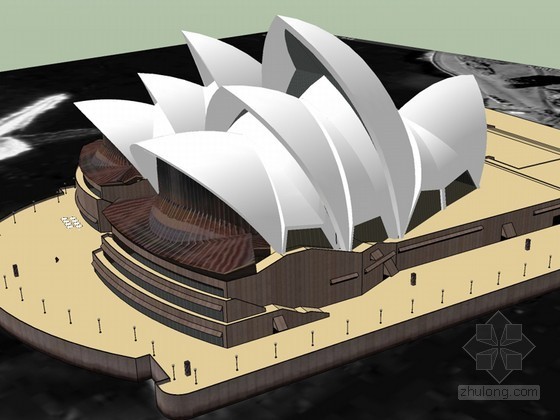 建筑施工图全套歌剧院资料下载-悉尼歌剧院SketchUp模型下载