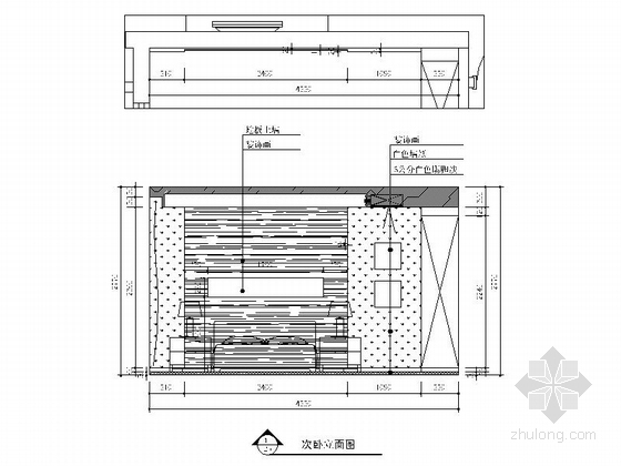 [常熟]高层住宅区现代简约三居室样板间装修施工图（含效果）客卧立面图