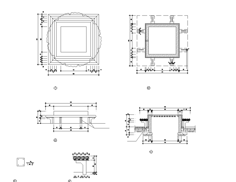 [重庆]质量监督检验中心建设项目装饰及附属工程施工图预算-园林绿化景观大样图