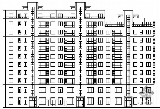 十层住宅楼设计图资料下载-[江苏盐城]某十层住宅楼（11号楼）建筑方案图