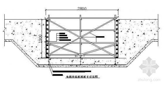 电梯井底板模板支设详图资料下载-电梯井底板模板支设详图