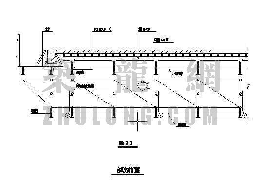 板模板剖面图资料下载-台模支撑剖面图