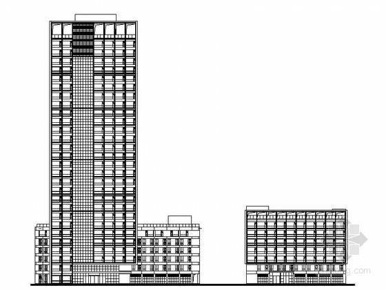 办公楼建筑CAD方案图资料下载-某二十九层办公楼建筑方案图