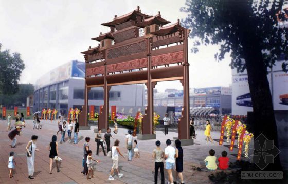 贵州民族风情园景观资料下载-民族风情牌楼设计方案