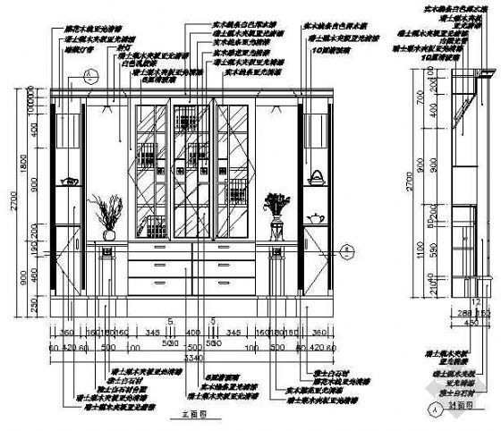 书柜cad详图资料下载-书柜详图